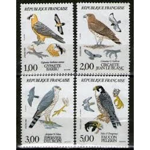 Faune Et Flore De France (2) : Rapaces Diurnes Série Complète Année 1984 N° 2337 2338 2339 2340 Yvert Et Tellier Luxe