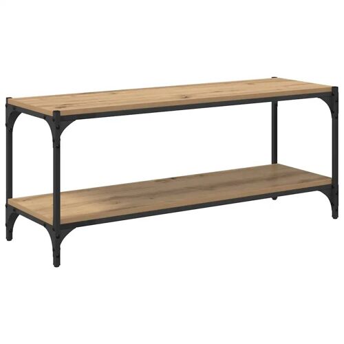 Vidaxl Meuble Tv Chêne Artisanal 100x33x41cm Bois D'ingénierie Et Fer