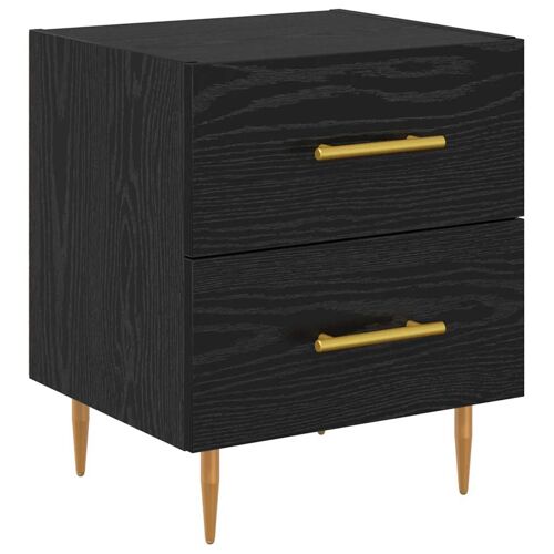 vidaXL Cabinet de chevet avec tiroir Chêne noir 40 x 35 x 47,5 cm