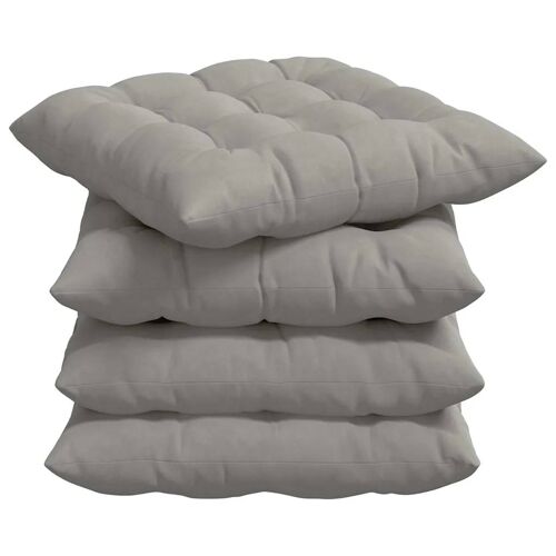 Vidaxl Coussins De Siège 4 Pcs Gris Clair 40 X 40 X 6 Cm Microfibre