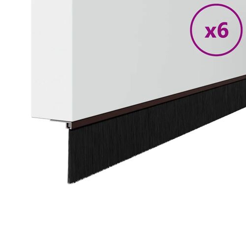 vidaXL Brosses de porte adhésives 6 pcs Marron 100 cm