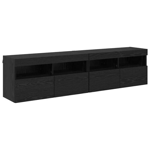vidaXL Meubles TV muraux 2 pcs Chêne noir 80 x 30 x 40 cm