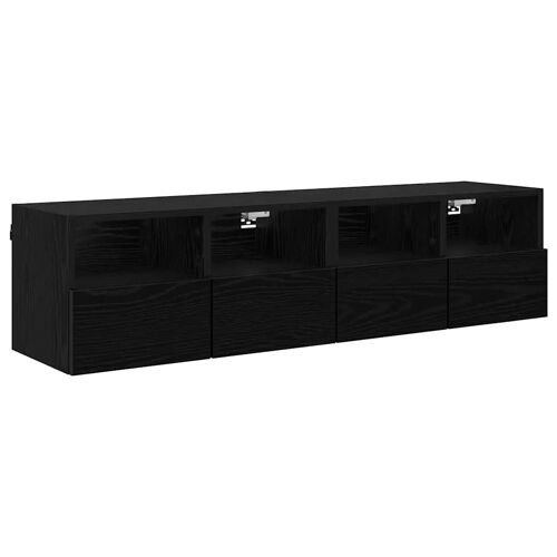 vidaXL Meubles TV muraux 2 pcs Chêne noir 60 x 30 x 30 cm