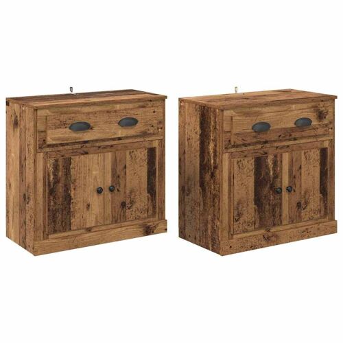 vidaXL Buffets 2 pcs Bois Ancien 70 x 35,5 x 67,5 cm Bois d'ingénierie