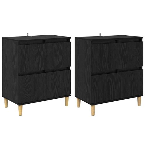 vidaXL Buffets 2 pcs Chêne noir 60 x 35 x 70 cm Bois d'ingénierie