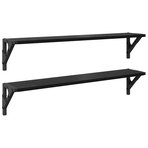 vidaXL Étagères Murales 2 pcs Chêne noir 80 x 15 x 15,5 cm