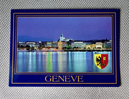 Ancienne Carte Postale Geneve. Genève La Nuit. Suisse