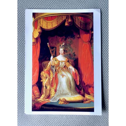 Ancienne Carte Postale Portrait De La Reine Victoria Par Sir George Hayter 1863. Musée National Portrait Gallery. Londres. Angleterre. Royaume-Uni.