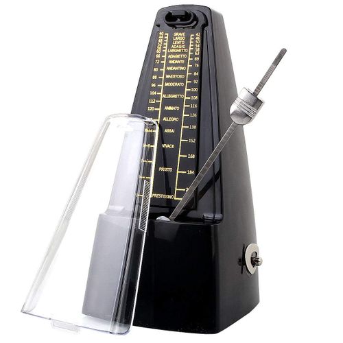 Métronome Mécanique Professionnel, Haute Précision Pour Piano, Batterie, Violon, Guitare - Avec Son De Cloche, Idéal Pour Les Amateurs De Musique Et Débutants - Noir - 20x10x12 Cm