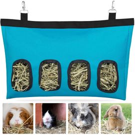 Sac De Stockage Suspendu Pour Foin, En Tissu Oxford Bleu, 35 X 25 Cm, Résistant Aux Morsures, Idéal Pour Lapins, Cochons D'inde Et Petits Animaux