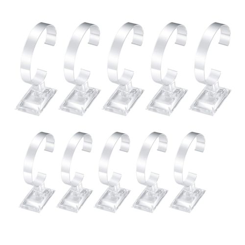 10 Supports De Présentation Transparents Pour Montres, Type C En Plastique Léger, Support D'affichage Pour Bijoux Homme Femme, Dimensions 25 X 15 X 2.3 Cm, Stockage Élégant Et Pratique