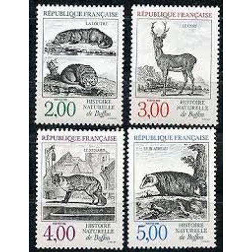 Série Nature De France (6) : Animaux De De "L'Histoire Naturelle" De Buffon Série Complète Année 1988 N° 2539 2540 2541 2542 Yvert Et Tellier Luxe