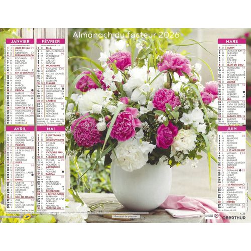 Calendrier Du Facteur 2026 - Almanach Mural Fleurs & Bouquets De Saison