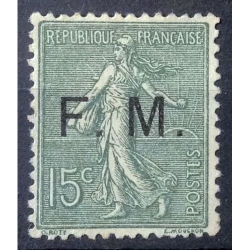 Timbre Fm Semeuse Lignée 15c Vert-Olive (Très Joli N° 3) Neuf Sg - Cote 80,00€ - France Année 1901 - Brn83 - N17463