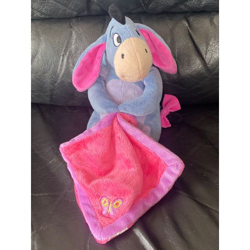 DOUDOU PELUCHE BOURRIQUET DISNEY NICOTOY MOUCHOIR ROSE PAPILLON 22CM