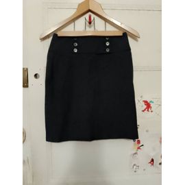 Jupe Bleue Foncée 32 Xxs Caroll.