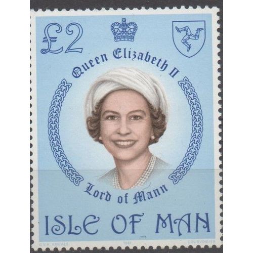 Ile De Man Timbre La Reine Elisabeth Ii 1981