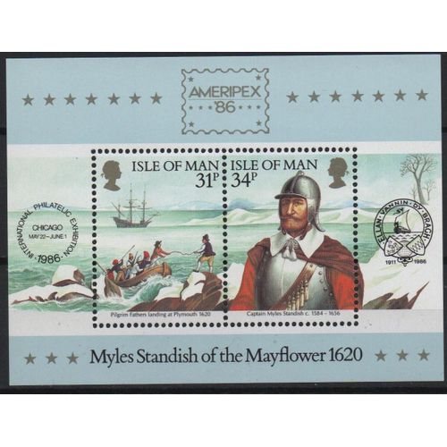 Ile De Man Timbre Le Mayflower 1986