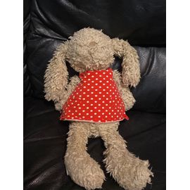 Rex London Peluche Daisy le lapin robe rouge et blanc à point 35-47cm
