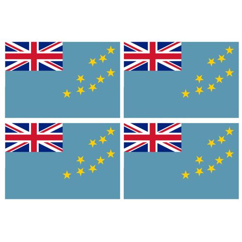 Drapeau Tuvalu (4 Stickers - 9.5 X 6.3 Cm) - Sticker/Autocollant