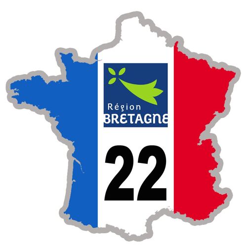 France 22 Région Bretagne - 15x15cm - Sticker/Autocollant