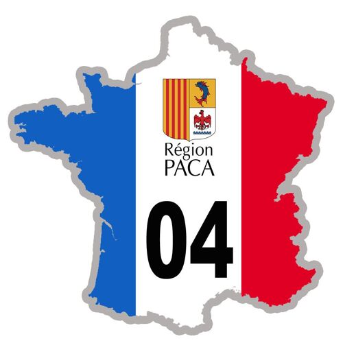 France 04 Région Paca - 15x15cm - Sticker/Autocollant