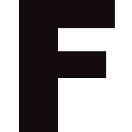 Lettre F Noir Sur Fond Blanc (15x12.4cm) - Sticker/Autocollant