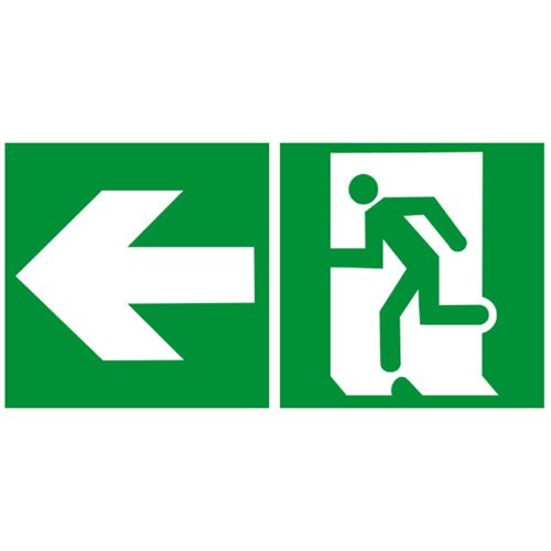 Sortie De Secours Gauche (2fois 15x15cm) - Sticker/Autocollant