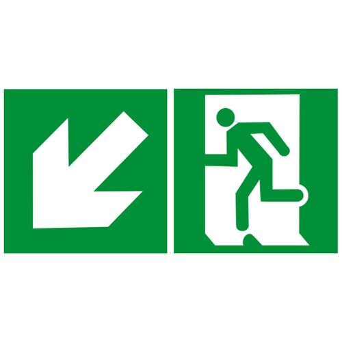 Sortie De Secours Gauche Bas (2fois 10x10cm) - Sticker/Autocollant