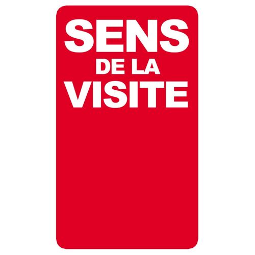 Sens De La Visite Rouge - 20x12cm - Sticker/Autocollant