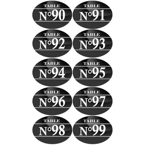 Numéros Table De Restaurant De 90 À 99 (10 Fois 7x5cm) - Sticker/Autocollant