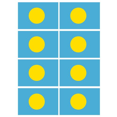 Drapeau Palaos (8 Fois 9.5x6.3cm) - Sticker/Autocollant
