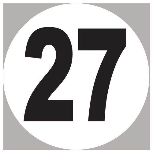 Numéro 27 - 20x20cm - Sticker/Autocollant