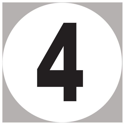 Numéro 4 - 15x15cm - Sticker/Autocollant