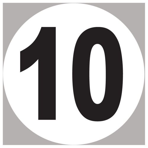 Numéro 10 - 15x15cm - Sticker/Autocollant