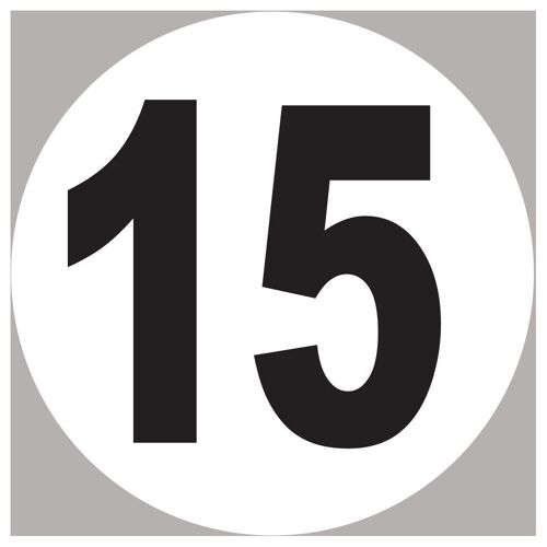 Numéro 15 - 15x15cm - Sticker/Autocollant