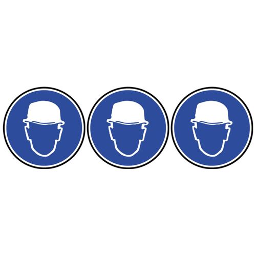Protection Tête Obligatoire - 3fois 5cm - Sticker/Autocollant