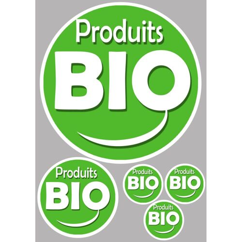 Produits Bio (1de 20cm/ 1de 10cm / 3de 5cm) - Sticker / Autocollant