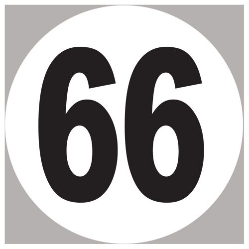 Numéro 66 - 20x20cm - Sticker/Autocollant