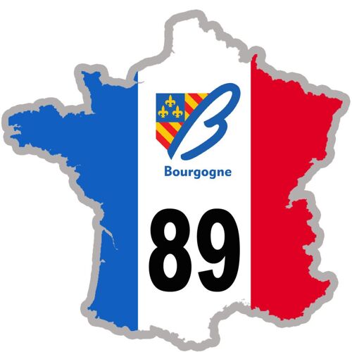 France 89 Bourgogne - 15x15cm - Sticker/Autocollant