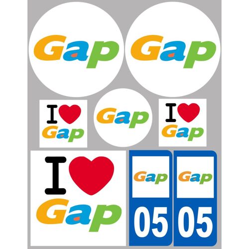 Ville Gap (8 Autocollants Variés) - Sticker/Autocollant