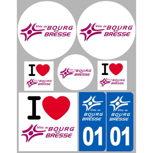 Bourg En Bresse (8 Autocollants Variés) - Sticker/Autocollant