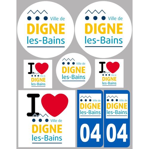 Digne-Les-Bains (8 Autocollants Variés) - Sticker/Autocollant