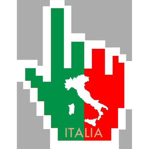 Curseur Main Italienne - 15x11.5cm - Sticker/Autocollant