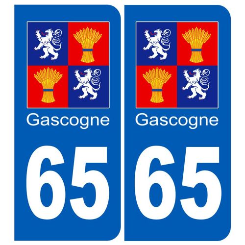 Immatriculation Gascogne65 Hautes-Pyrénées - Sticker/Autocollant
