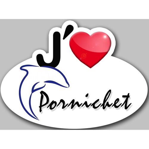 J'aime Pornichet (15x11cm) - Sticker/Autocollant