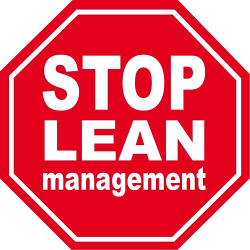 Lean Management Stop (10x10cm) Sticker/Autocollant