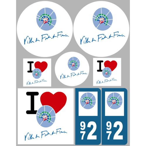 Fort De France - 8 Autocollants Variés - Sticker/Autocollant