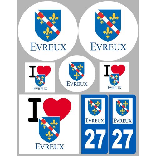 Évreux (8 Autocollants Variés) - Sticker/Autocollant