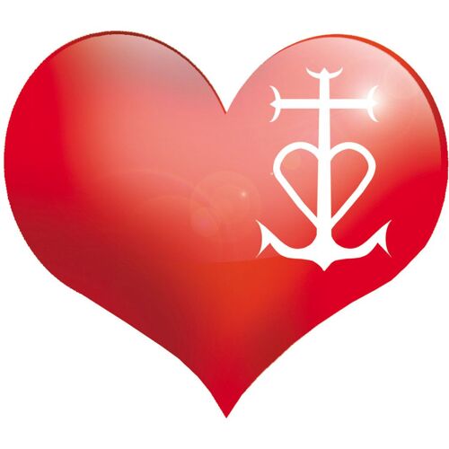 Coeur Camarguais - 15x13cm - Sticker/Autocollant